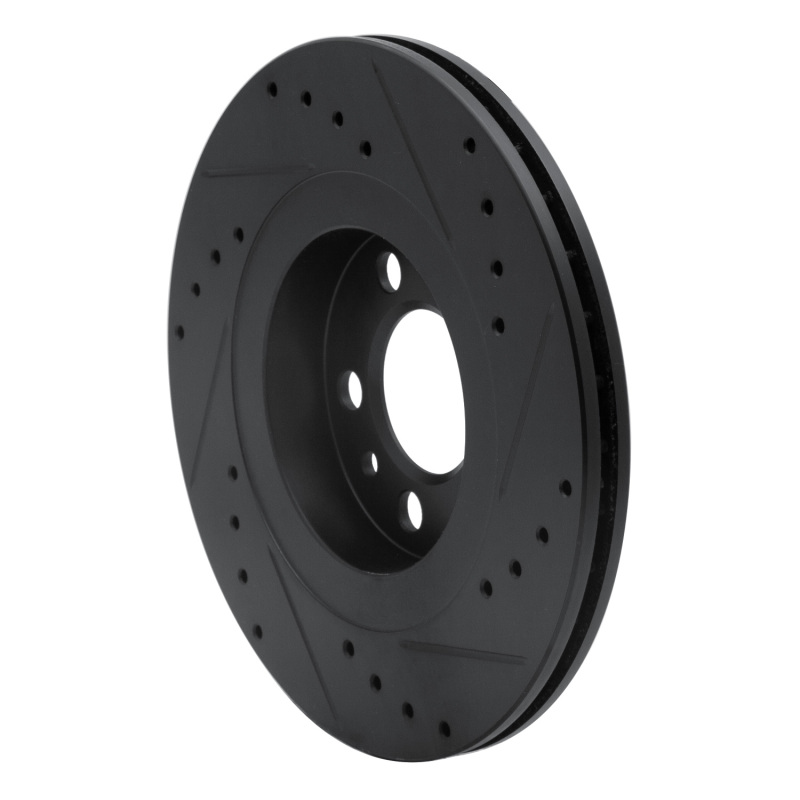 Volkswagen Beetle Brake Rotor (1) - Front Left - R1 Concepts - Drilled & Slotted - Black - `98-`15